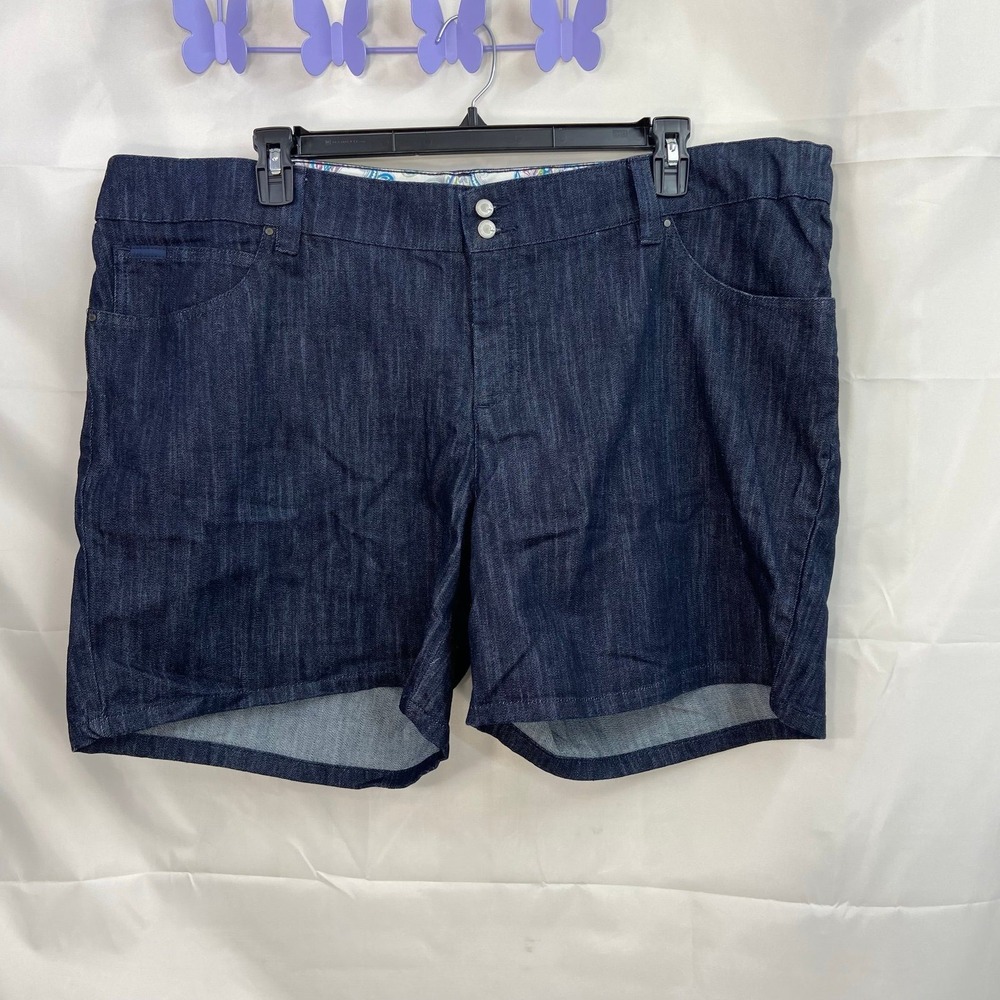 NEW LEE women's‎ dark wash just below the waist stretch denim summer shorts 24W